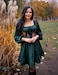 Scarlet Darkness Renaissance Corset Bodice for Women Underbust Corset Tops Black Green Floral Size 8
