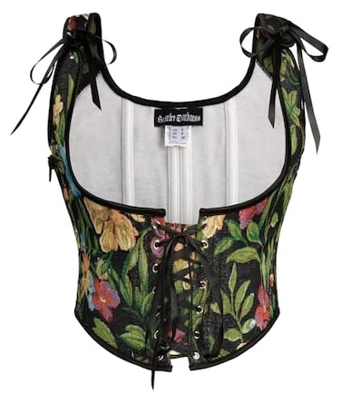 Scarlet Darkness Renaissance Corset Bodice for Women Underbust Corset Tops Black Green Floral Size 8