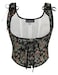 Scarlet Darkness Womens Underbust Corset Top Renaissance Medieval Laceup Boned Fairycore Pirate Corsets Black Multi Floral Size 18