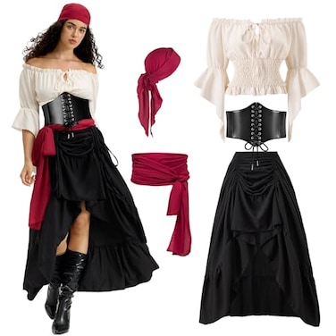 UFLJPKS Womens Pirate Costume Pirate Outfit