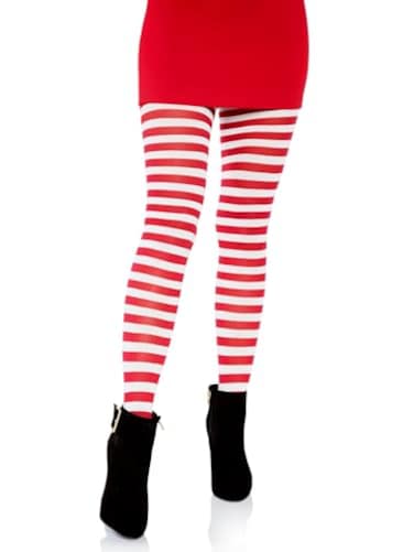 Leg Avenue Women Nylon Striped Tights Hosiery White 1X2X US