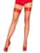 Leg Avenue Womens StayUp Lace Top Industrial Fishnet Thigh Highs Red OS