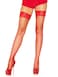 Leg Avenue Womens StayUp Lace Top Industrial Fishnet Thigh Highs Red OS