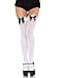 Leg Avenue Womens Satin Bow Accent Thigh Highs OS WhiteBlack