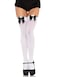 Leg Avenue Womens Satin Bow Accent Thigh Highs OS WhiteBlack