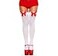 Leg Avenue womens Satin Bow Accent Thigh Highs Costume Accessories WhiteRed One Size US