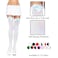 Leg Avenue Womens Satin Bow Accent Thigh Highs OS WhiteLight Blue