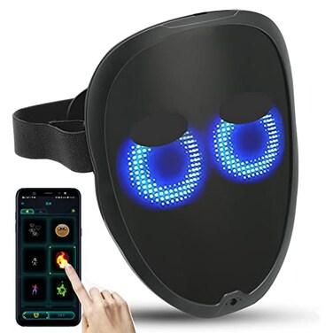 brookhaus Face Transforming LED Mask with Gesture Control for Adults App Controlled Programmable LED Halloween Mask Digital Luminous Mask for Costume Cosplay