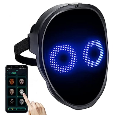brookhaus Led Mask Bluetooth App Controlled Halloween Masks Luminous Mask for Adults Light up Costumes Masks