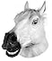 Laylala Horror Scary White Horse Head Mask for Halloween Cosplay Costume Party