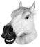 Laylala Horror Scary White Horse Head Mask for Halloween Cosplay Costume Party
