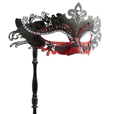 Coddsmz Masquerade Mask with Stick Venetian Mask Mardi Gras Decorations for Womens Halloween Costume Mask