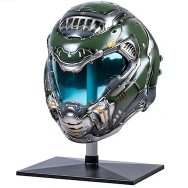 X-COSTUME Doomguy Mask Adults Resin Men Full Head Doom Mask Halloween Cosplay Costume Prop Updated Version