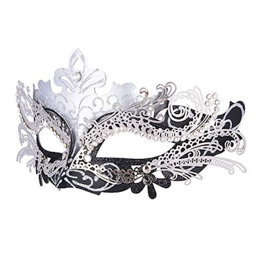 Hoshin Masquerade Mask Mardi Gras Deecorations Venetian Masks for Womens Silver Black