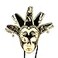 YU FENG Jester Bells Full Face Venetian Mask Black Jocker One Size Novelty Item for Party
