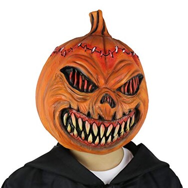 FantasyParty Deluxe Novelty Halloween Pumpkin Head Mask Creepy Scary Halloween Decorations