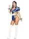 Leg Avenue Womens 4 Pc Street Fighter Battle Chun Li Costume With Bun Covers SMALL Multicolor