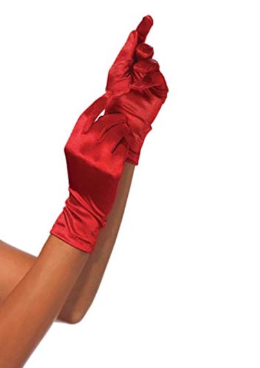 Leg Avenue Womens Satin Wrist Length Gloves Red OS