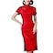 HongH Womens Modern Cheongsam Outfit Short Sleeve Mandarin Collar Frog Button Deco Lace Top Shorts 2pcs Set XL 102 Red