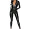 Forplay Fierce Feline Ears Mas Jumpsuit Belt Gloves Black SmallMedium