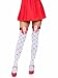 Leg Avenue Womens Woven Diamond Card Suit Thighs Highs WhiteRedBlack One Size