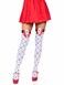 Leg Avenue Womens Woven Diamond Card Suit Thighs Highs WhiteRedBlack One Size