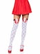 Leg Avenue Womens Woven Diamond Card Suit Thighs Highs WhiteRedBlack One Size