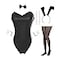 LTAKK Bunny Costume Women Bunny Suit Senpai Cosplay Outfit Halloween Bodysuit Lingerie Black Medium