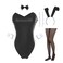 LTAKK Bunny Costume Women Bunny Suit Senpai Cosplay Outfit Halloween Bodysuit Lingerie Black Medium