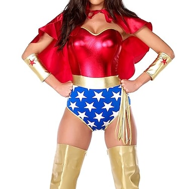 Forplay Womens Super Woman Costume Set Red MediumLarge