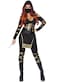 Leg Avenue Womens 3 Pc Stealth Ninja Costume with Hooded Cold Shoulder Catsuit LARGE BlackGold