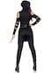 Leg Avenue Womens 3 Pc Stealth Ninja Costume with Hooded Cold Shoulder Catsuit LARGE BlackGold