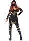 Leg Avenue Womens 3 Pc Stealth Ninja Costume with Hooded Cold Shoulder Catsuit LARGE BlackGold