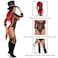 Leg Avenue Womens 2 PC Ravishing Ringmaster includes gold trimmed garter teddy with snap crotch and attached velvet tail coat and top hat SMALL Multicolor
