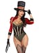 Leg Avenue Womens 2 PC Ravishing Ringmaster includes gold trimmed garter teddy with snap crotch and attached velvet tail coat and top hat SMALL Multicolor