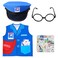 Keymall Mailman Costume With Postman Hat Mail Carrier Vest Postmark Sticker Glasses For Pretend Play Halloween Postal Costume Set B