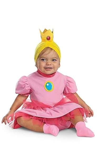 Disguise Infant Princess Peach Costume Official Super Mario Bros Outfit for Babies Size 1218 months