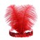 Mrotrida Sequins Feather Headpiece 1920s Carnival Party Event Vintage Headband Flapper Red