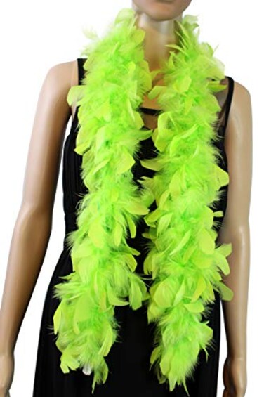 Flydreamfeathers 25 Gram 4 Feet Long Chandelle Feather Boa Great for Party Wedding Halloween Costume Christmas Tree Decoration Chartreuse