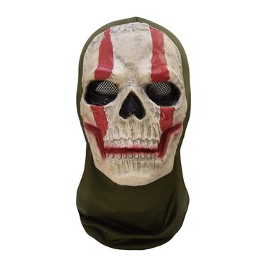 Masfrida Ghost Skull Mask Full Face Unisex for War Game Outdoor Sport Halloween Cosplay Red One Size