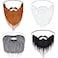 WILLBOND 4 Pieces Fake Beards Long False Beards Funny Fake Mustache WhiskerBlack White Brown Grey