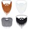 WILLBOND 4 Pieces Fake Beards Long False Beards Funny Fake Mustache WhiskerBlack White Brown Grey