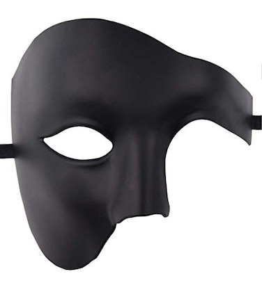 KEFAN Mens Mask Masquerade Mask Phantom of The Opera Half Face Mask Black