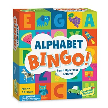 Peaceable Kingdom Alphabet Bingo Letter Learning Educational Board Game for 2 to 6 Kids Ages 4