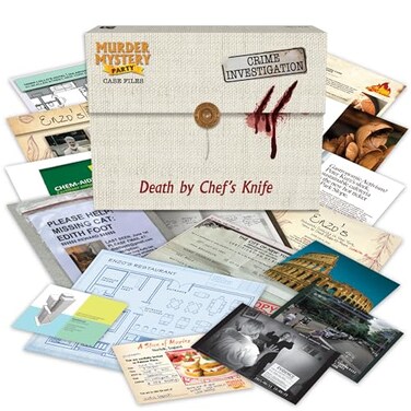 Murder Mystery Party Case Files Death by Chefs Knife for 1 or More Players Ages 14 and Up