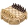 The Regency Chess Company Isle of Lewis Compact Celtic Chess Set 9 Inches in Cream
