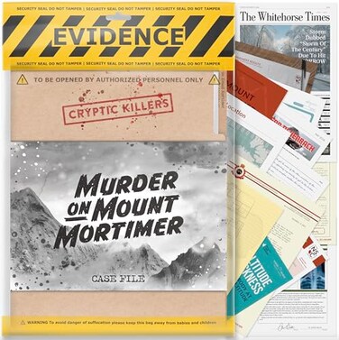 Cryptic Killers Unsolved Murder Mystery Game Cold Case Files Investigation Detective Evidence Crime File Individuals Date Nights Party Games Murder on Mount Mortimer