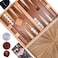 Pointworks 17 Inch Backgammon Sets for Adults Beautiful Wood Inlaid Backgammon Board Game Set with Unique Checkers Dice Large Back Gammon Game Sets Travel Size for 2 Players Nardi or Tavla