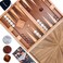 Pointworks 17 Inch Backgammon Sets for Adults Beautiful Wood Inlaid Backgammon Board Game Set with Unique Checkers Dice Large Back Gammon Game Sets Travel Size for 2 Players Nardi or Tavla
