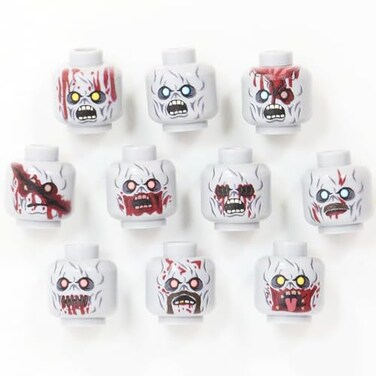 BrickTactical World War Zombie Head Pack for Minifigs
